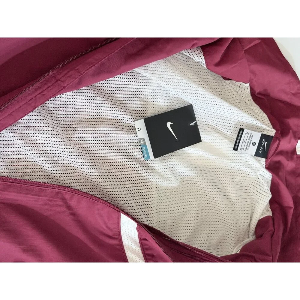 NWT$69 Nike Dri-Fit Centennial Bison Jacket Mens XL Cardinal Red Windbreaker Tra